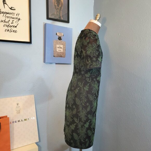 Tory Burch Blue Lace Applique Fishnet Sheath Dress - Picture 14 of 17